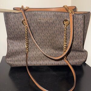 Michael Kors Brown Monogram Shoulder Bag